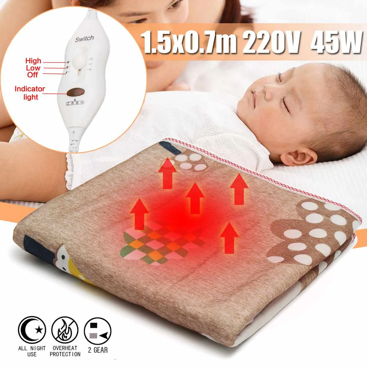 

220V 150x70cm Electric Heating Blanket for Bed Thermostat Heating Blankets Warmer Bed Mattress Low Consumption Electric Heaters