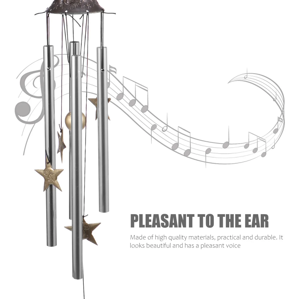 

1pc Star Wind Chimes 4 Hollow Metal Tubes Wind Bells Indoor and Outdoor Decor