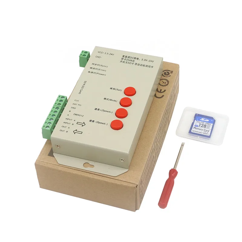Светодиодный RGB контроллер T1000S для SD карты светодиодный DC5 ~ 24V WS2801 WS2811 WS2812B LPD6803 SK6812