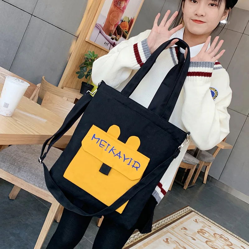 2020 Новая Большая вместительная Холщовая Сумка через плечо сумка из парусины с