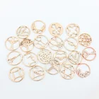 Круглые пластины цвета розового золота Mix 22 мм, Плавающие Подвески, оконные пластины, подходит для стекла сделай сам с памятью 30 мм, плавающий медальон 10 шт.лот