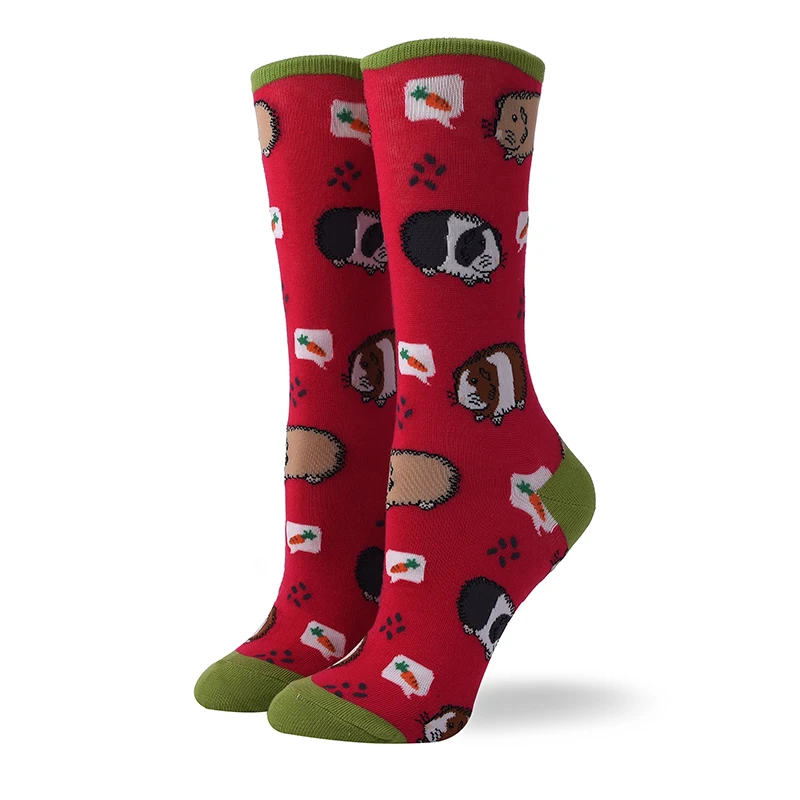 Высокие носки meia medias de mujer длинные calcetines divertido с животным принтом moda зима осень happy sheer Новинка Хлопок Женские - Цвет: 8