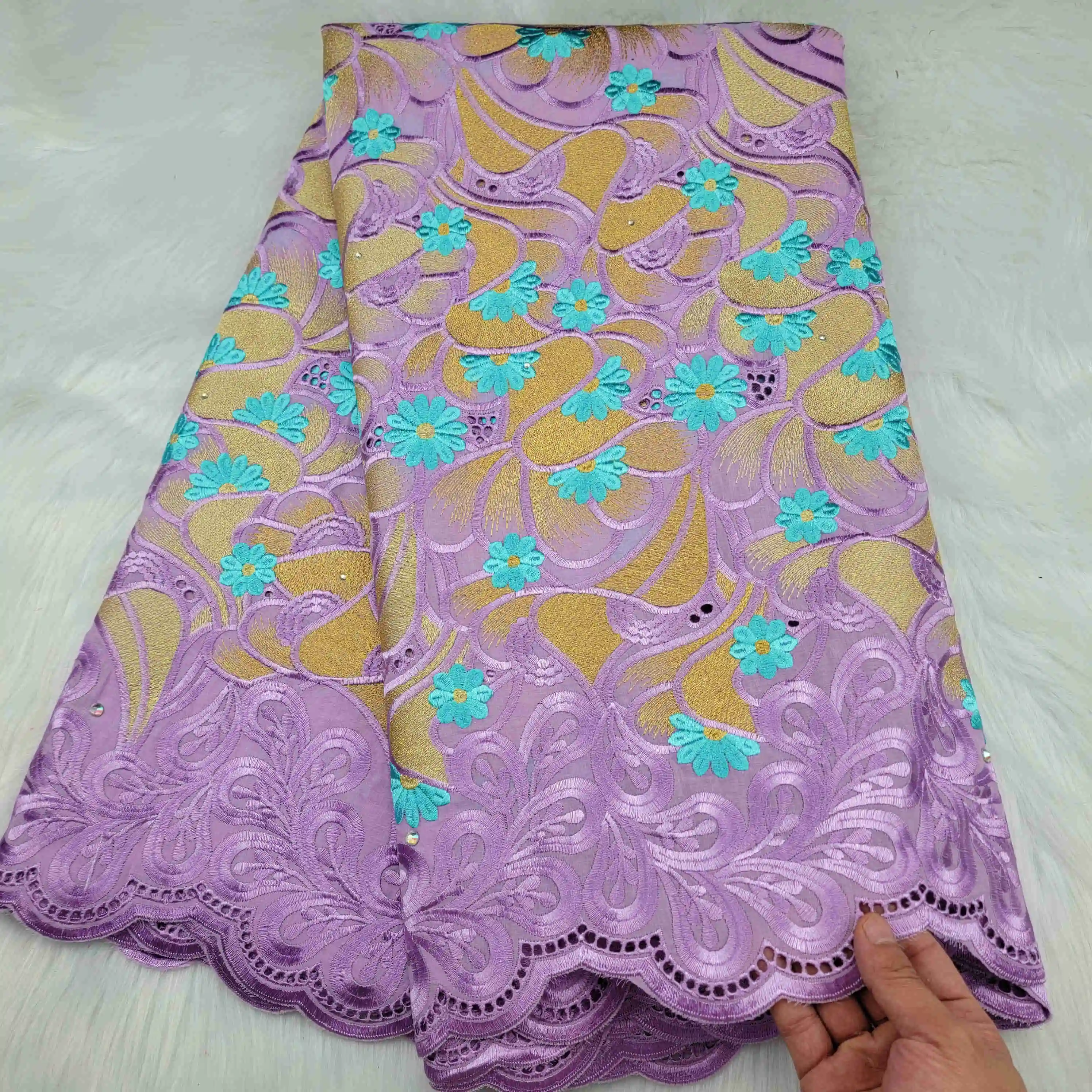 

CS High end series swiss lace fabric cotton fabric african lace fabric swiss voile lace in switzerland lemon green for dress