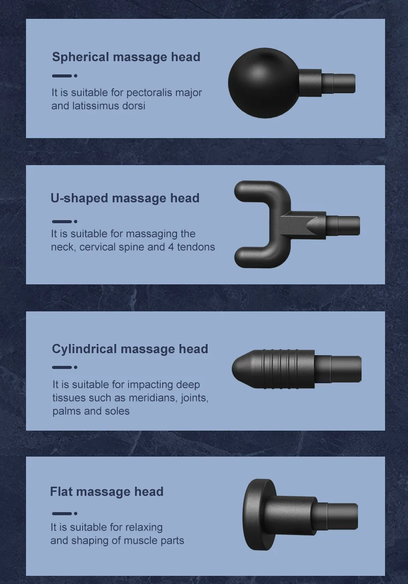 

4 Heads Creative Massage Gun Automatic Pressurization Five Speed Control Promote Blood Circulation Longer Life Unisex Indoor Gym