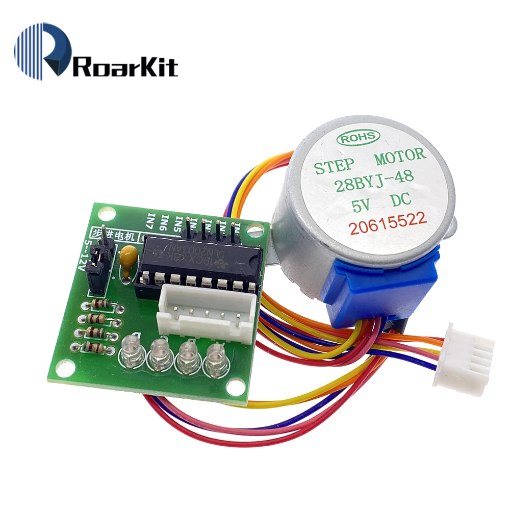 4 фазный шаговый двигатель + плата драйвера ULN2003 с модулем тестирования привода