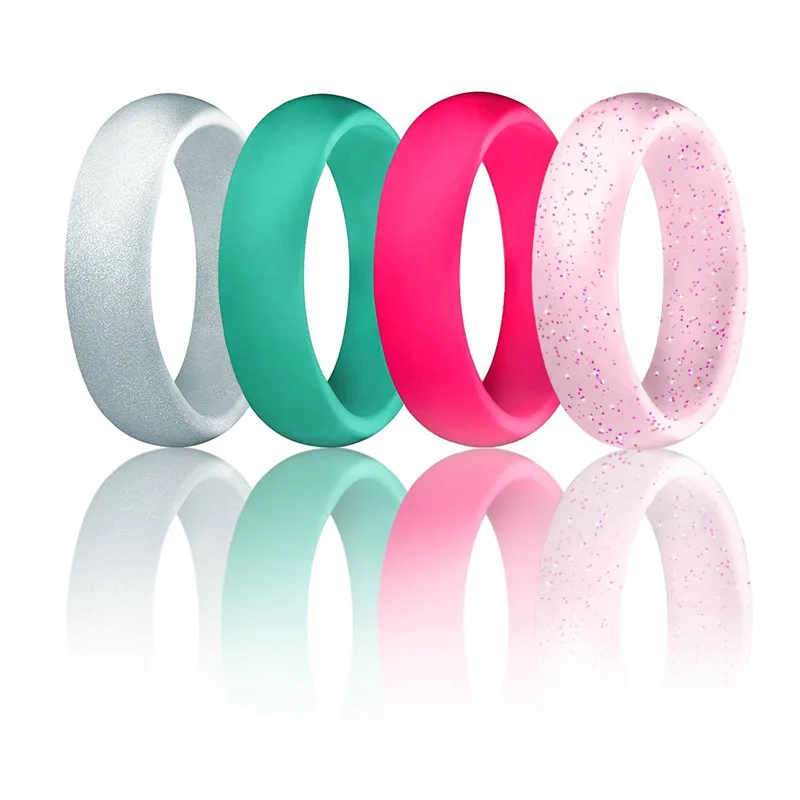

7pcs/set 5.7mm Silicone Ring Hypoallergenic Comfortable Food Grade FDA Sports Rings for Men Women Wedding Couple Finger Jewelry