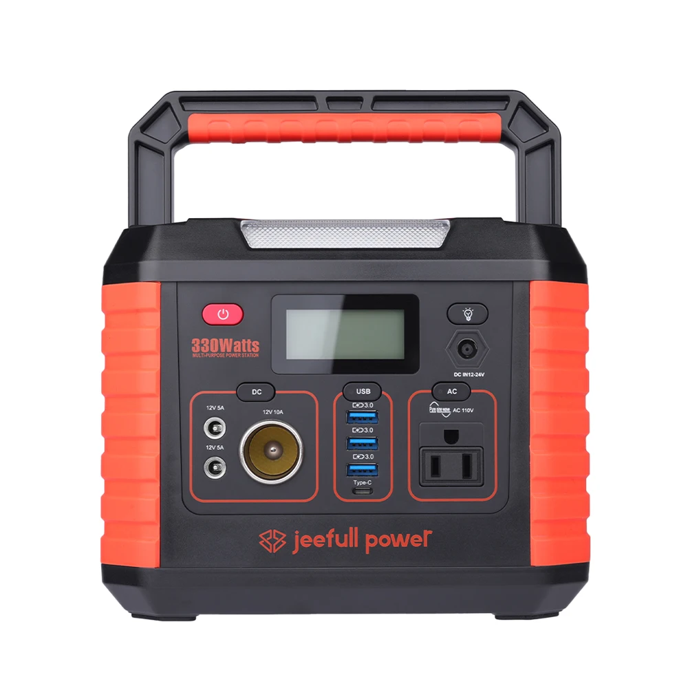 

Jeefullpower 330 Watt Solar Power AC DC PD Charger Camping Solar Power Station