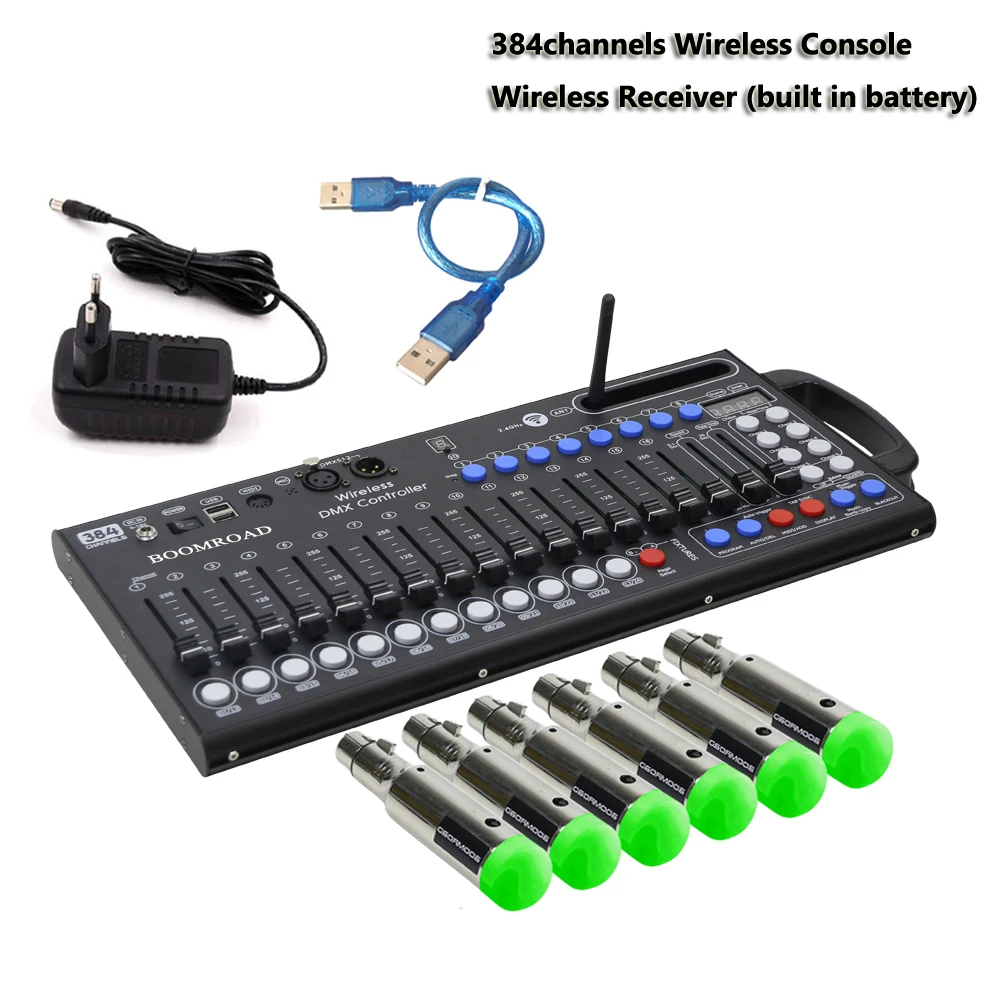 384ch Беспроводной DMX 512 DJ светильник контроллер приемник встроенный Батарея ing