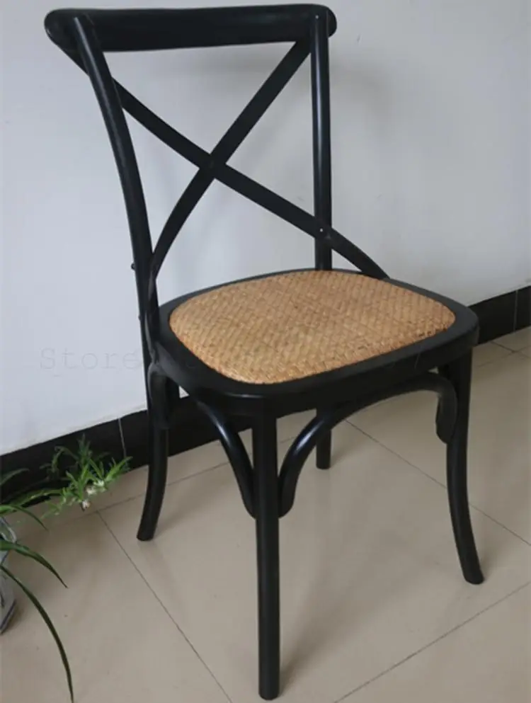 Стул обеденный из твердого дерева стул для кафе американский с вилкой на спине