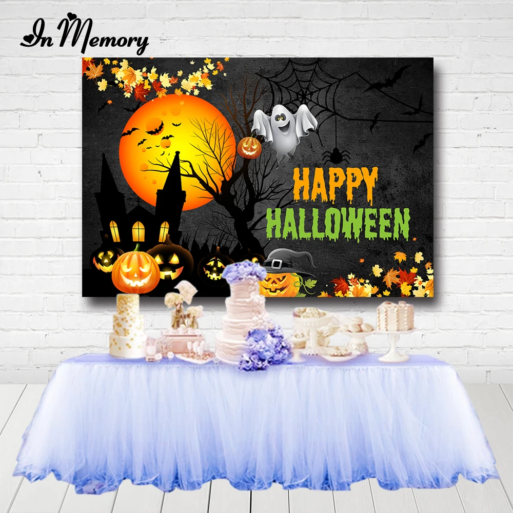 В памяти Счастливого Хэллоуина фоны для фото студия черные Луна Тыква призрак