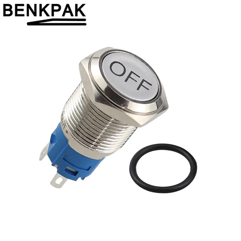 16 мм LED серебряный корпус металлический кнопочный переключатель приборной