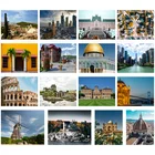 Картина из страз сделай сам, римская колоссея, украшение для дома, подарок ручной работы, ветряная мельница, натюрморт, строительство, мозаика, наклейка, алмазная вышивка