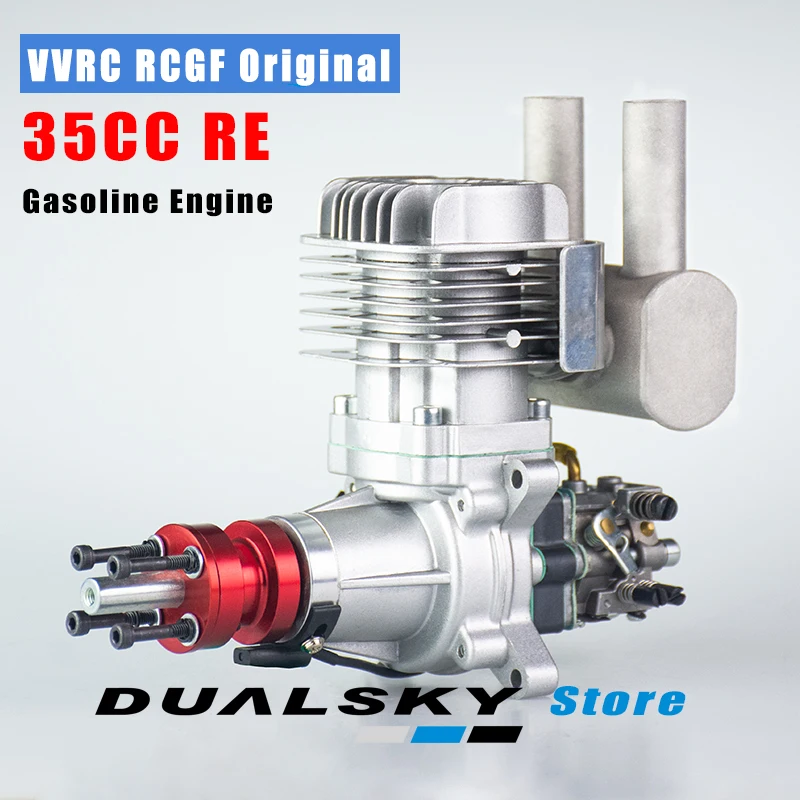 Новый V2 VVRC RCGF 35cc бензиновый/бензиновый двигатель с задней выхлопной трубой для