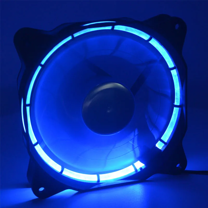 Free Shipping 120mm cpu cooler 1pcs Blue LED fan 120X120X25mm DC 12V 0.14A 900RPM Silent quiet solar eclipse chassis cooling fan