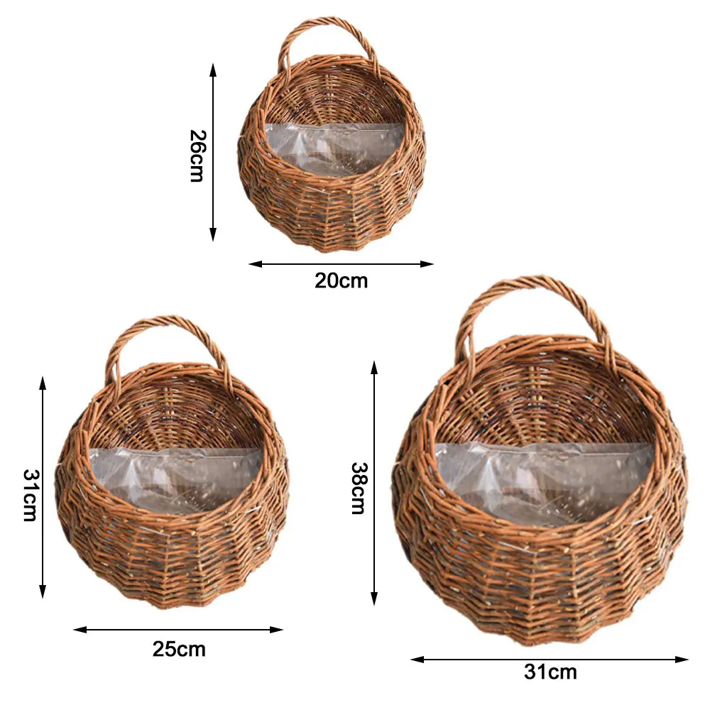 Декоративный контейнер для хранения настенная подвесная натуральная плетеная