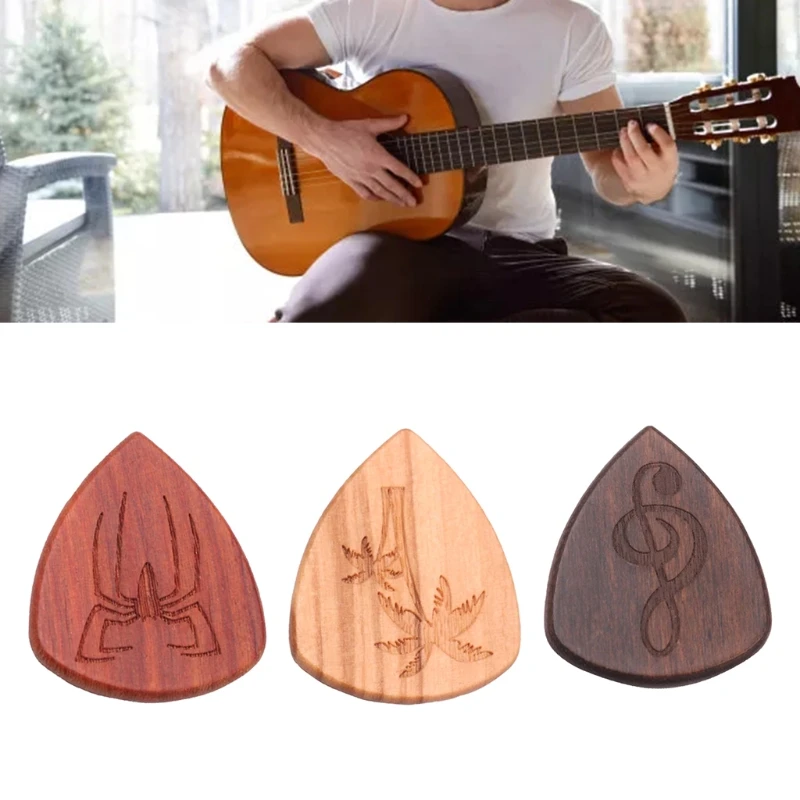 

Wooden Guitar Pick Box, Guitar Shape Pick Box, Comes with 3 Wooden Guitar Picks, for Standard Guitar Picks Dropship