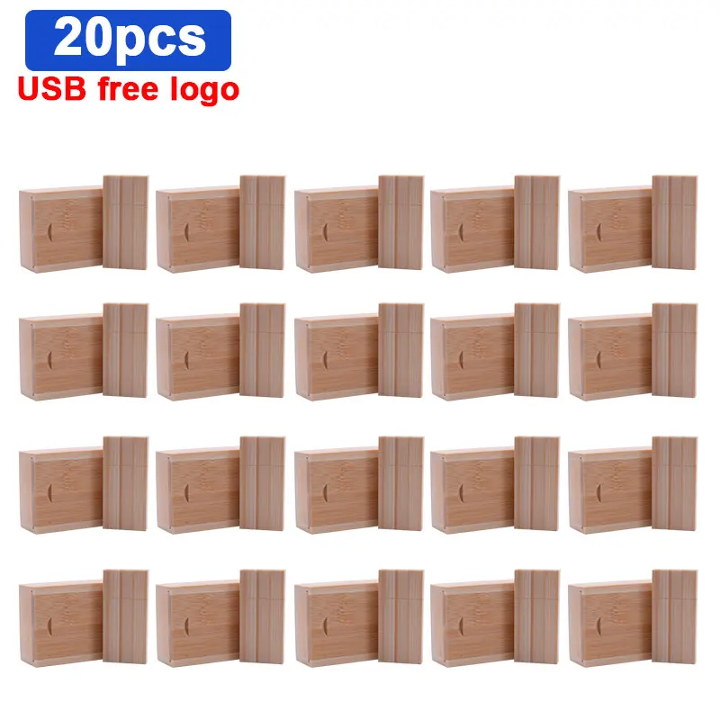 

20pcs/lot custom LOGO Wooden USB Flash Drive pendrive 4GB 8GB 16GB 32GB memory card photography wedding gift
