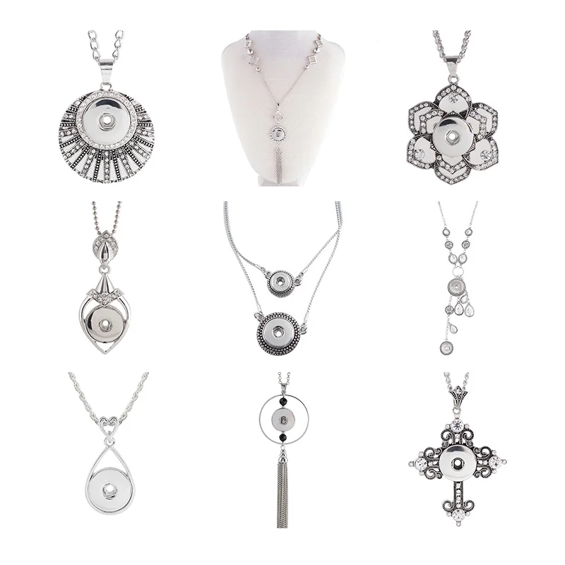 

18mm 20mm Snap Button Necklace DIY Jewelry 5pcs/lot KD3039