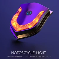 motorcycle led warning safe lamp scooter lights helmet diy decor strobe tail light moto usb lamp with titanum burning process