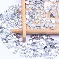 crystal 4x6mm 200010000pcs oval shape earth facets acrylic rhinestones flatback glue on beads diy jewelry nails art supplies