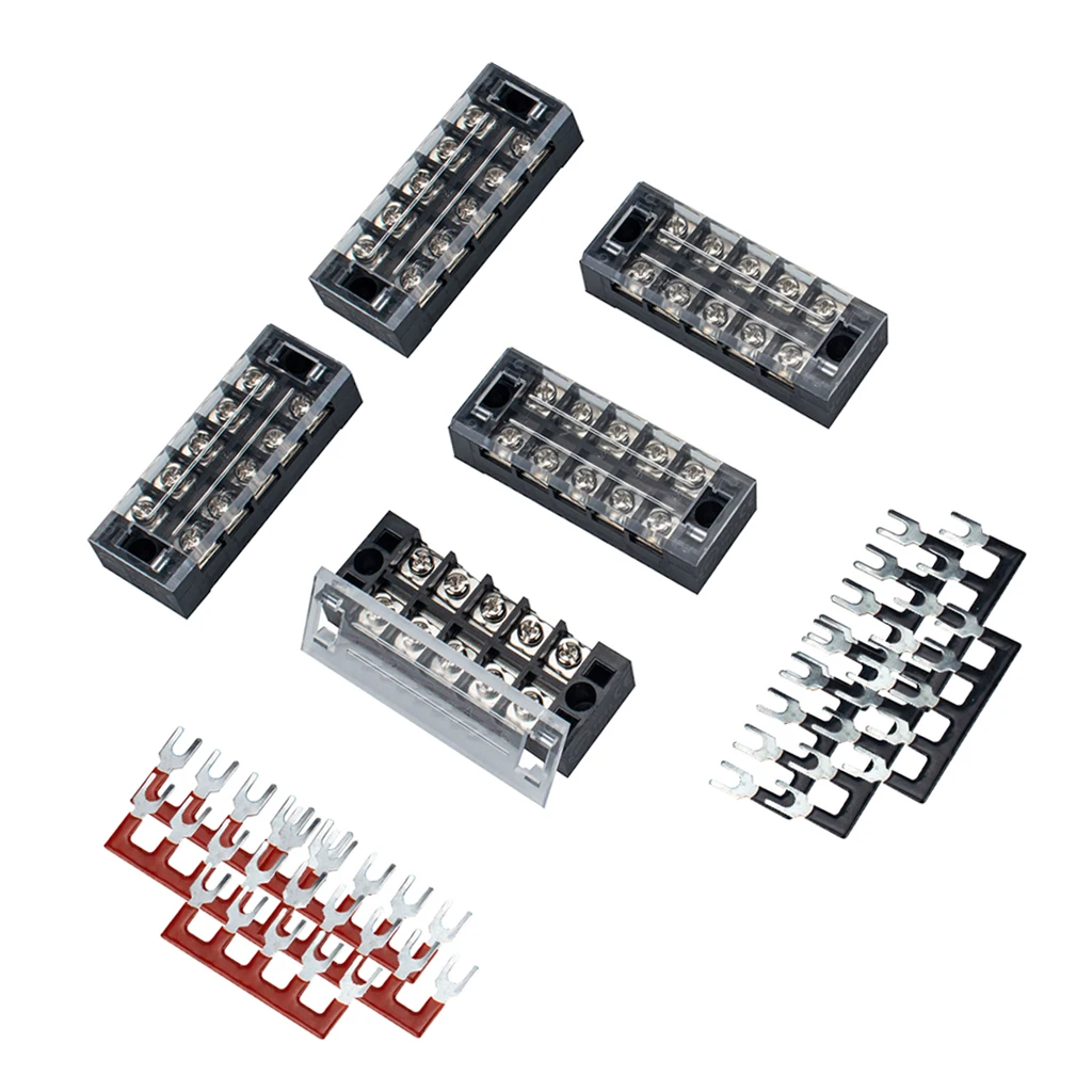 Клеммные колодки 5 позиций клеммные барьер 10 шт. перемычек легкая установка |
