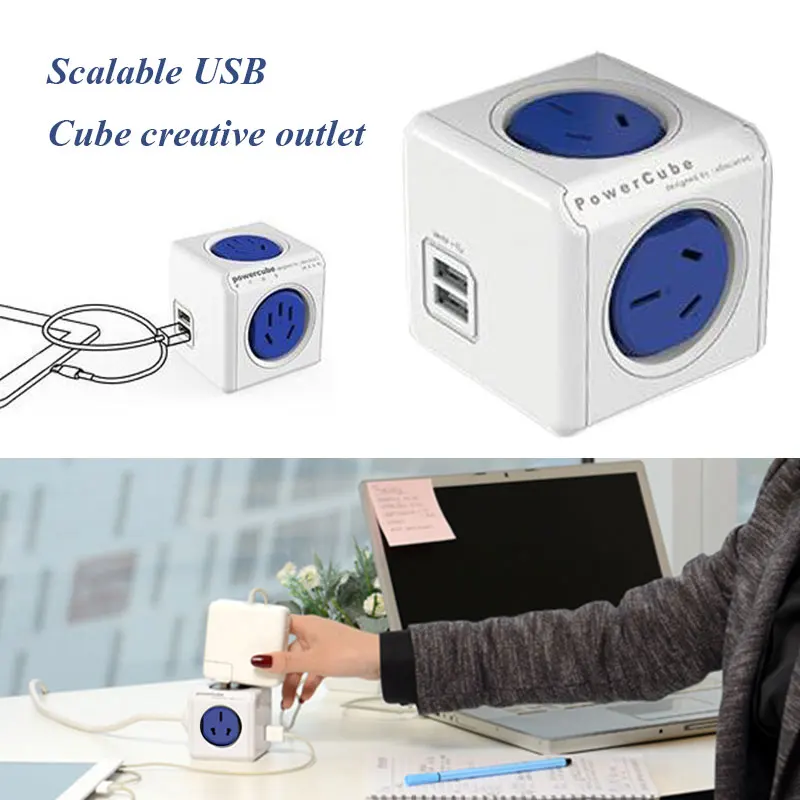 Power Cube Socket USB Ports Adapter Switched Expandable Multifunction | Electrical Sockets