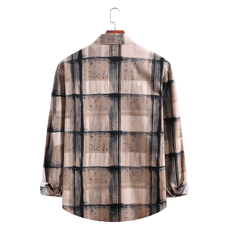 Новинка 2020 модная мужская рубашка в клетку с длинным рукавом | Мужская одежда