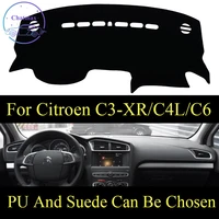 customize for citroen c3 xrc4lc6 dashboard console cover pu leather suede protector sunshield pad