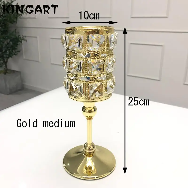 Хрустальный подсвечник Роскошный Серебристый свадебный стеклянный Золотой