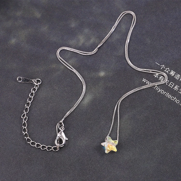 Цепочка BeBella с кулоном в виде звезды ожерелье кристаллами Swarovski элементы для