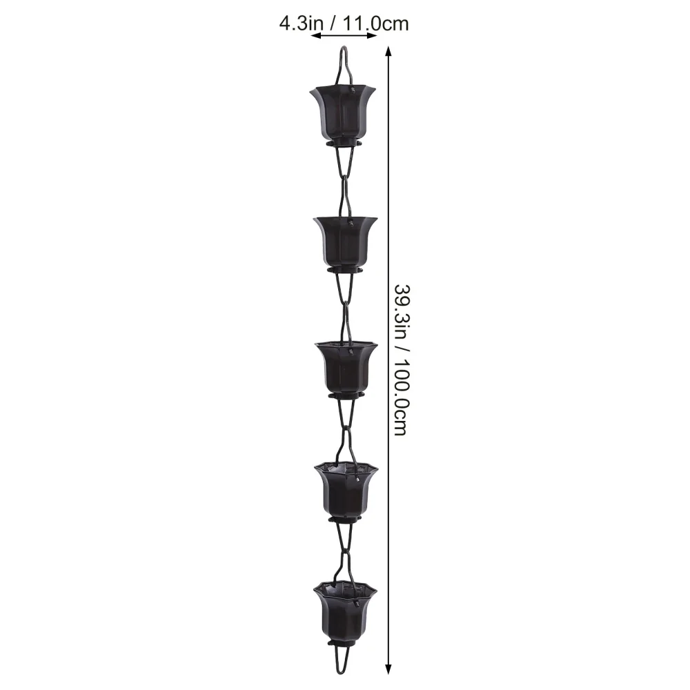 

1pc 1m Decorative Lotus Cups Rain Chain Rain Chain for Downspout Gutter (Coffee)