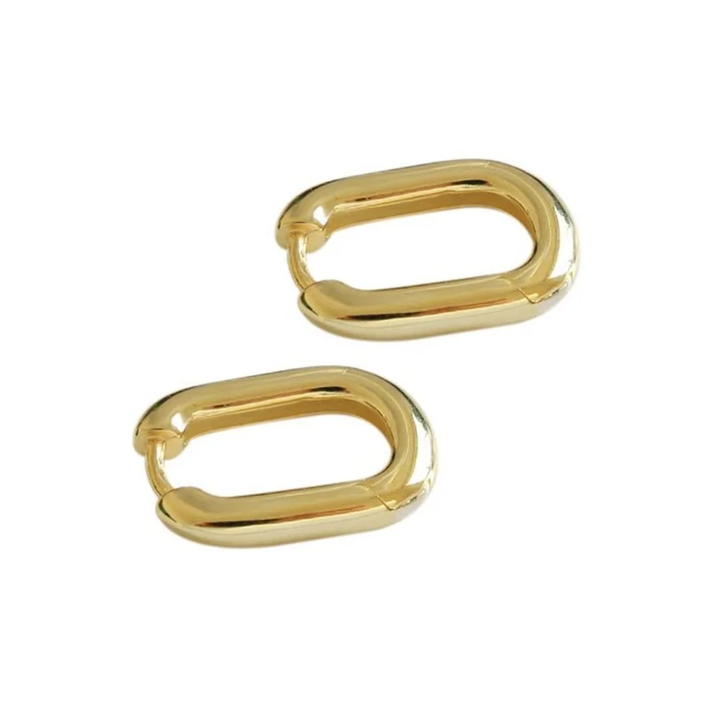 

New Geometric Vintage Hoop Earrings Female Antique Geometric Oval Handmade Earrings Party Accessories Gifts Simple Temperament
