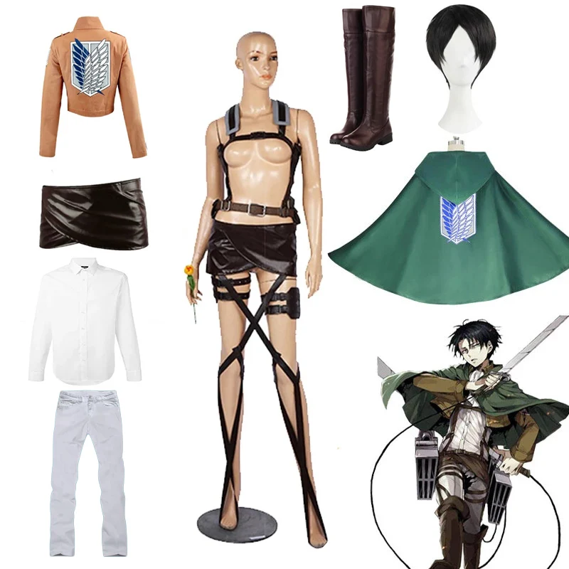 Костюм для косплея Эрена Ягер Леви Аккермана из атаки на Титанов|Костюмы аниме| |