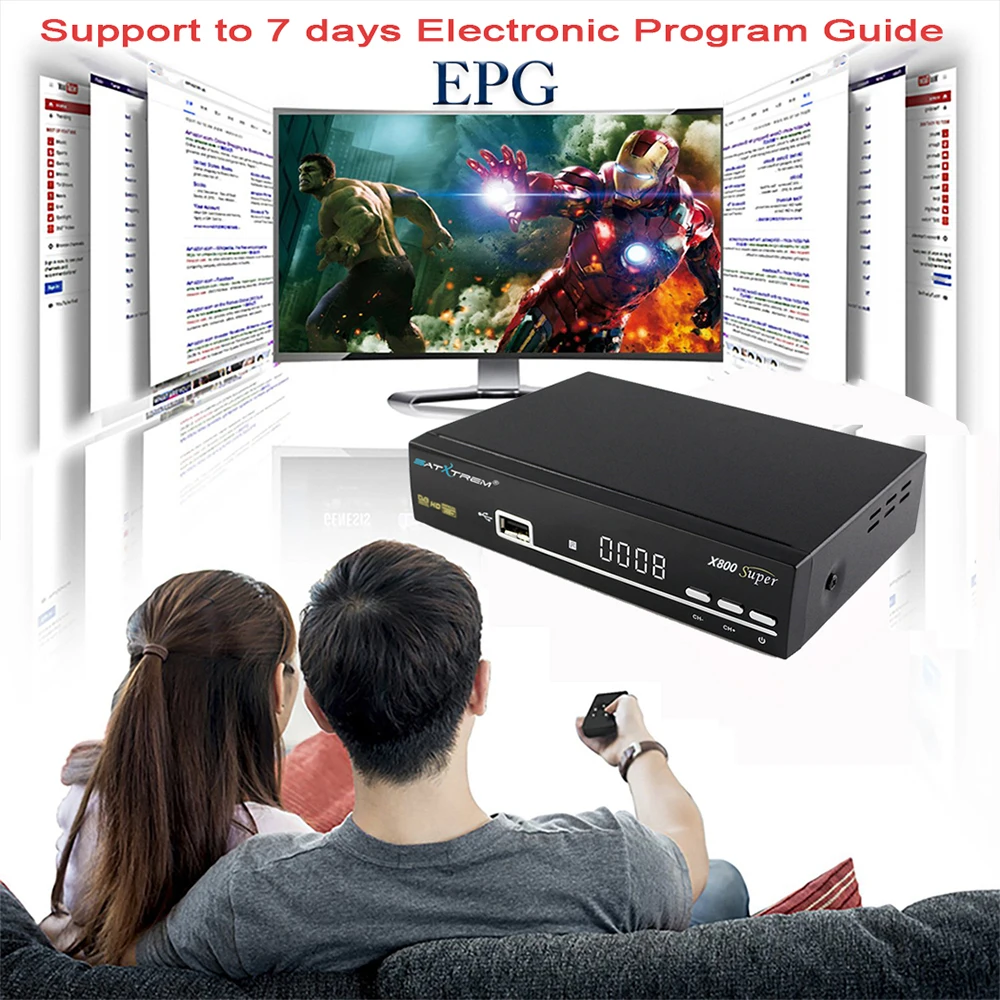 SATXTREM X800 супер ТВ-тюнер DVB S2 спутниковый декодер Clines Europe Cline для 1 года IP tv Receptor DVB-S2 Full HD Wifi приемник