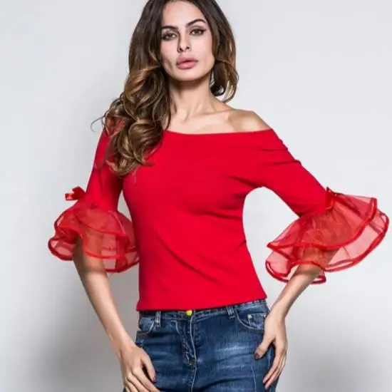 Вязанный женский топ с открытыми плечами Лоскутная Блузка из органзы женская