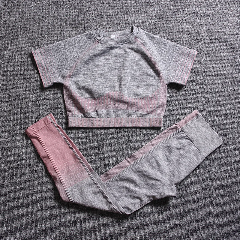 

Gym 2 Piece Long Sleeve Sport Set for Women Yoga Set Fitness Leggings Sportswear Woman Yoga Wear Sport Shirt and Pants