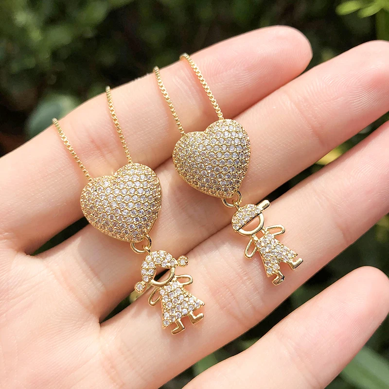 Цепочка с подвеской в виде сердца для мальчиков и девочек модное ожерелье белым