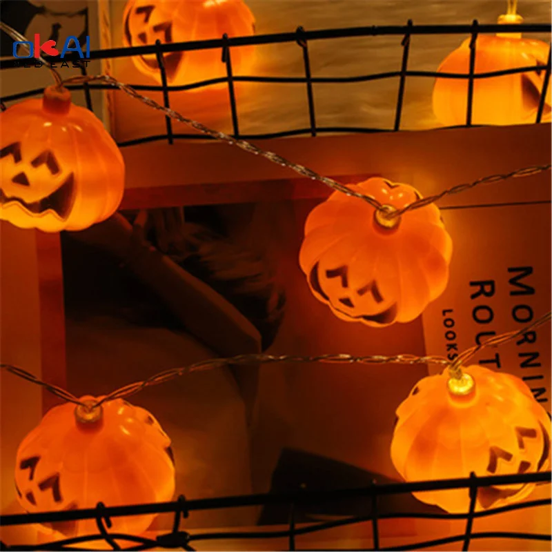 

LED Lantern Halloween Holiday Light String Handmade DIY Pumpkin Light String Ins Style Garden Rural Courtyard Balcony Decoration