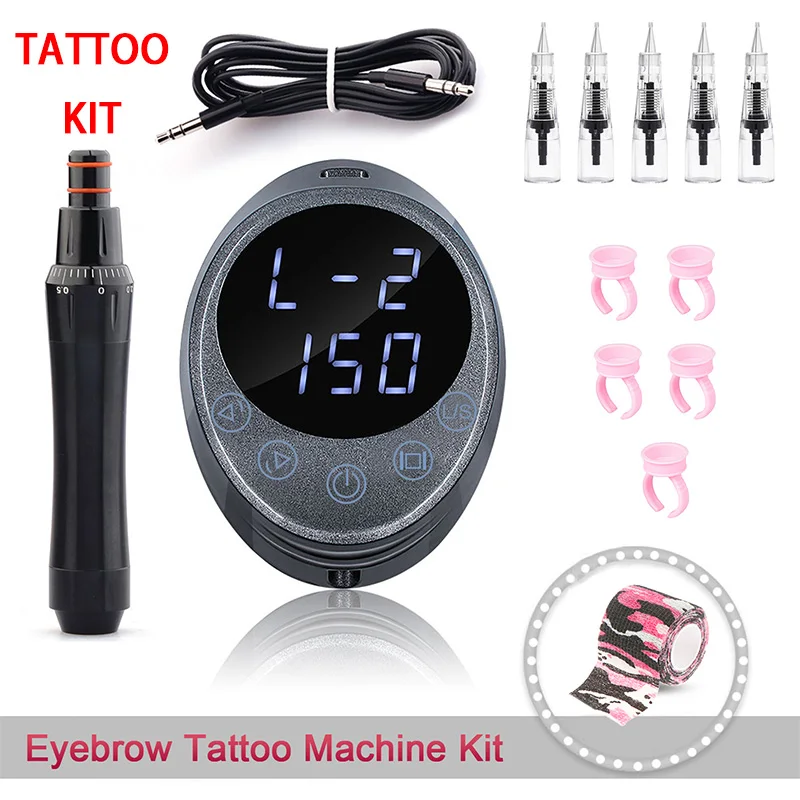 Eyebrow Tattoo Machine Kit Rotary Pen Machine Set Permanent Makeup for Eyebrow Eyeliner Tools Tattoo Kits Body Art Supplies