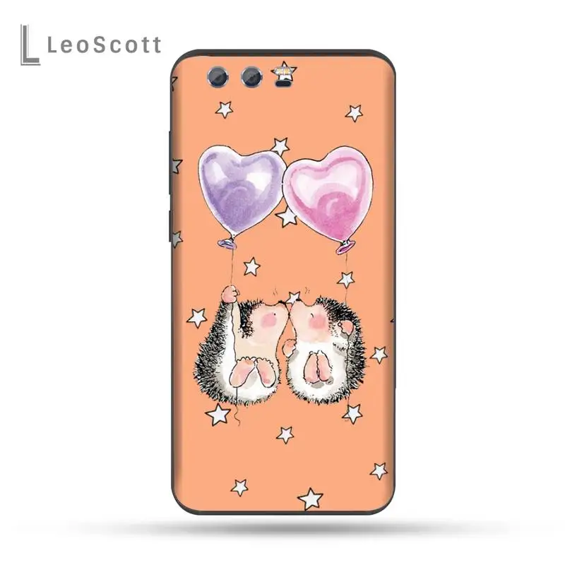 

Kawaii Hedgehog Heart Phone Case For Huawei Honor view 7a5.45inch 7c5.7inch 8x 8a 8c 9 9x 10 20 10i 20i lite pro