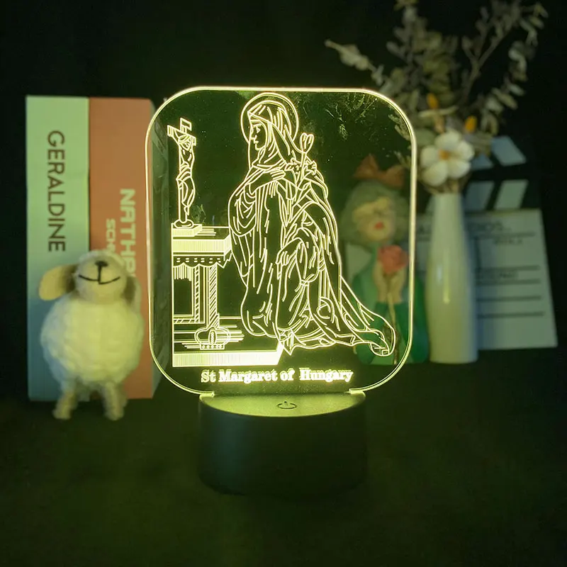 

Delineascope 7 цветов с дистанционным управлением 3D лампа христианство и Иисус религия проекционная лампа 3D светильник будильник светильник