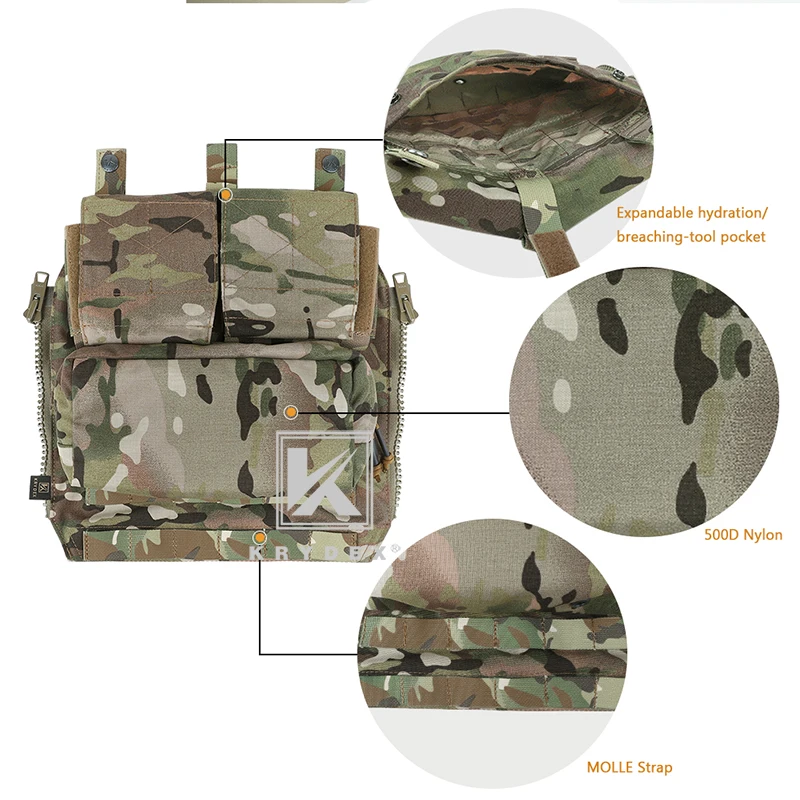 KRYDEX тактический пакет на молнии Панель рюкзак для КПК НЦЧП AVS JPC2.0 жилет Multicam
