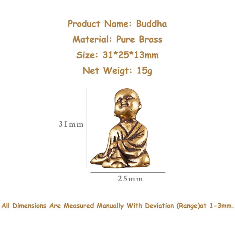 Брелоки из чистой меди маленькие подвески винтажные латунные со статуей Будды