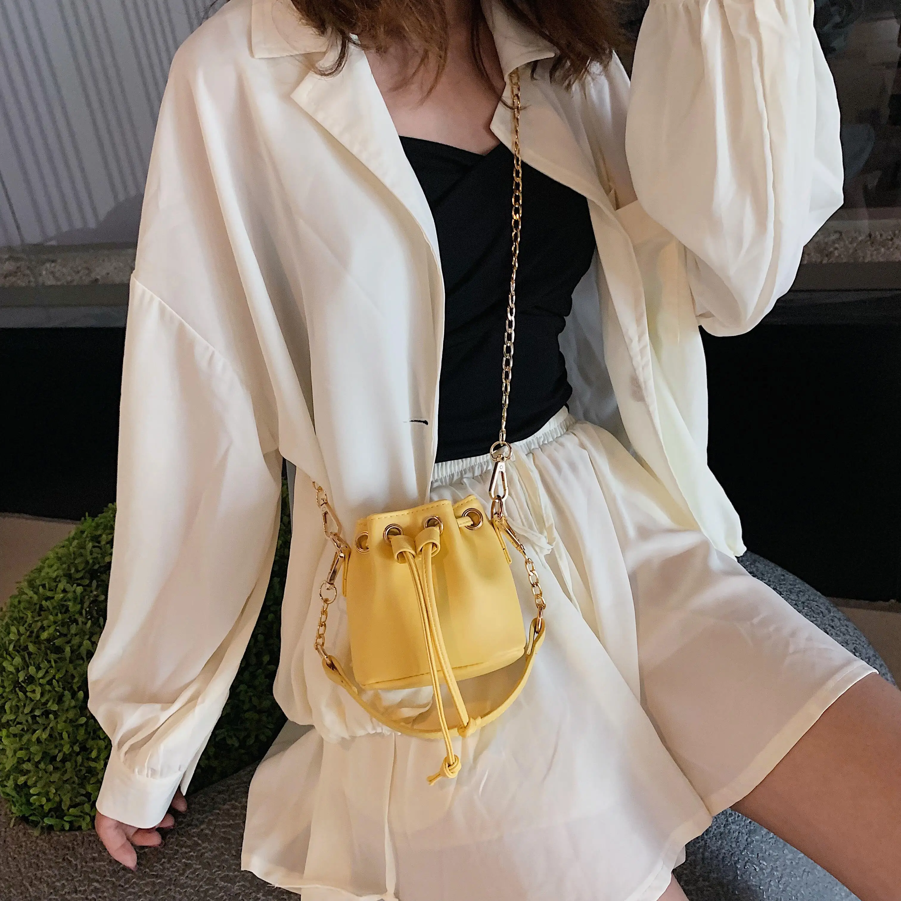 Goedkoop Mini Pu Lederen Emmer Tassen Voor Vrouwen 2020 Chain Crossbody Tassen Vrouwelijke Schouder Messenger Bag Dames Lippenstift Organizer