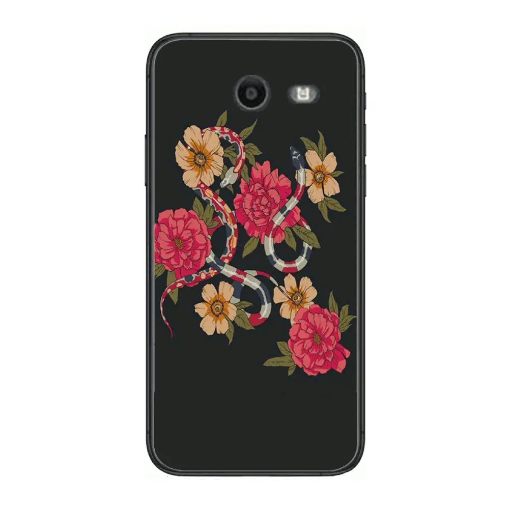 

Pop Art Hand Snake Flower Phone Case Hull For Samsung Galaxy J 4 3 5 6 7 8 EU 2018 Plus 2017 Black Shell Art Cell Cover TPU