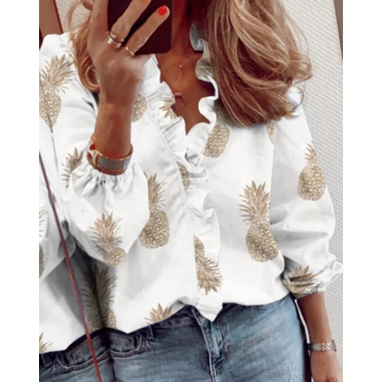 

Womens Tops And Blouses Elegant Long Sleeve White Ol Shirt Ladies Solid Color Chemise Femme Blusa Feminina Streetwear