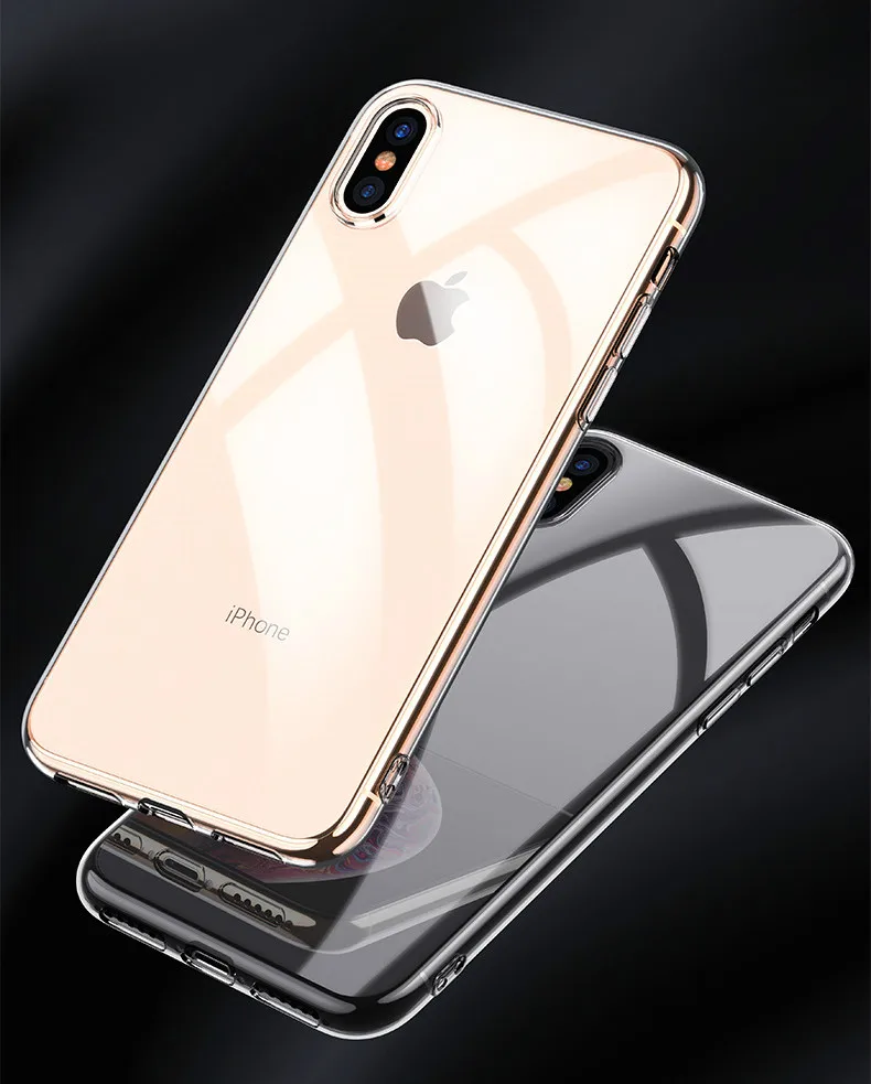 Ultra Thin Soft Transparent TPU Case For iPhone 7 8 Plus Silicone Full Back Cover X XS Max XR Clear |