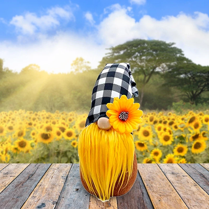 

Spring Sunflower Gnome Swedish Tomte Plush Doll Home Ornaments Autumn Harvest Festival Decoration,