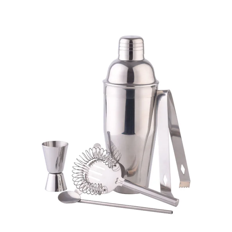 

5pcs/set Stainless Steel Liquor Red Wine Cocktail Shaker Bar Wine Mixer Set Bartender Cocktail Hand Shaker Tool Kit