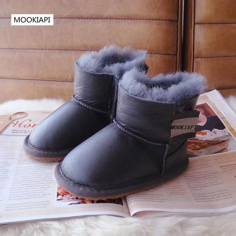 Австралийские новые детские зимние ботинки из овечьей кожи и меха 2019 100% чистая